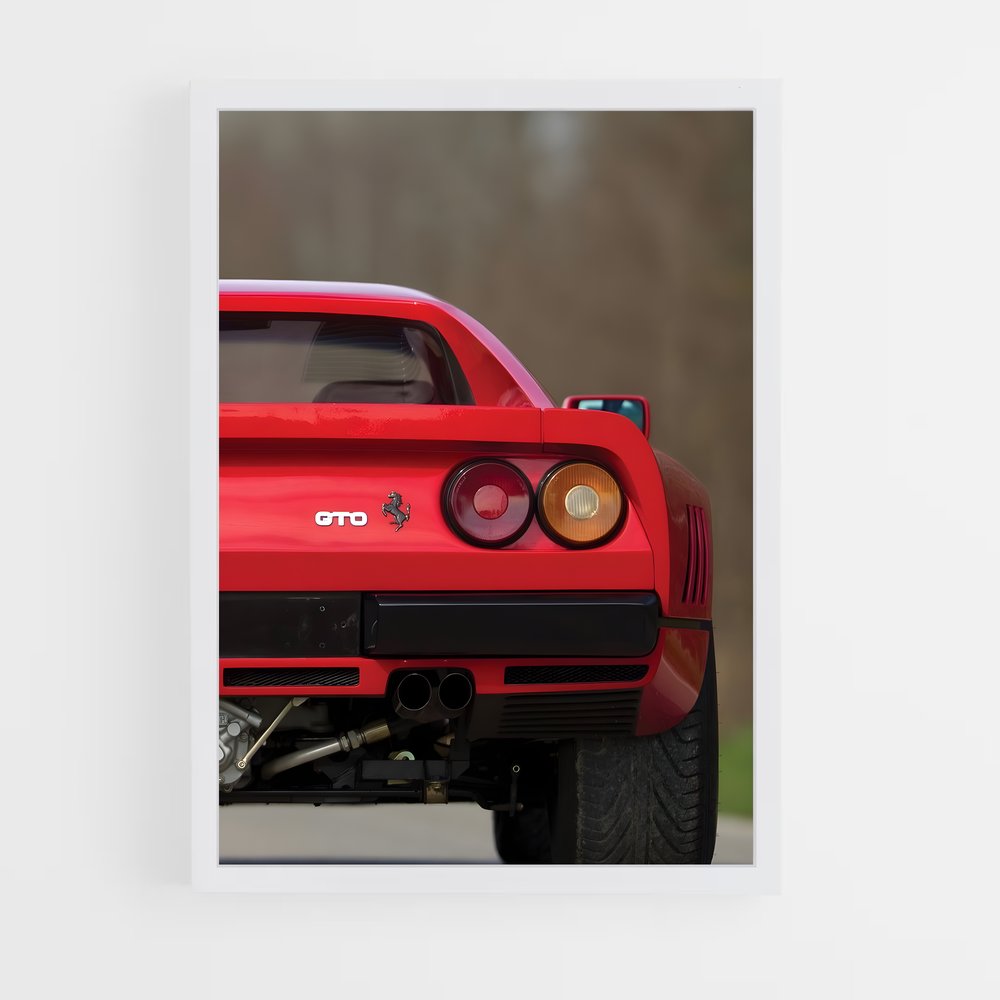 Poster gto de Rouge – affiche Ferrari (vue 3)